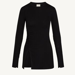 Asymmetric Side Slit Top - Black